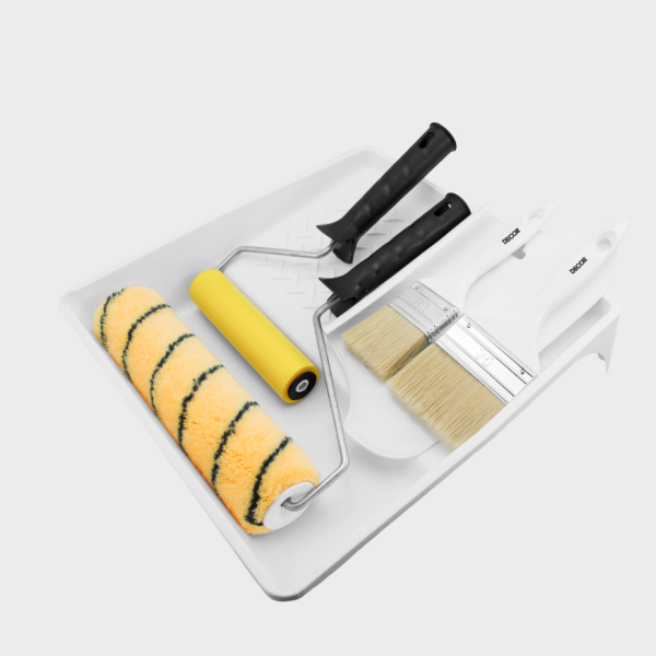 Набор "Почти даром" ванна, кисть, валик прижимной,валик,тент, шпатель универ.670-7777