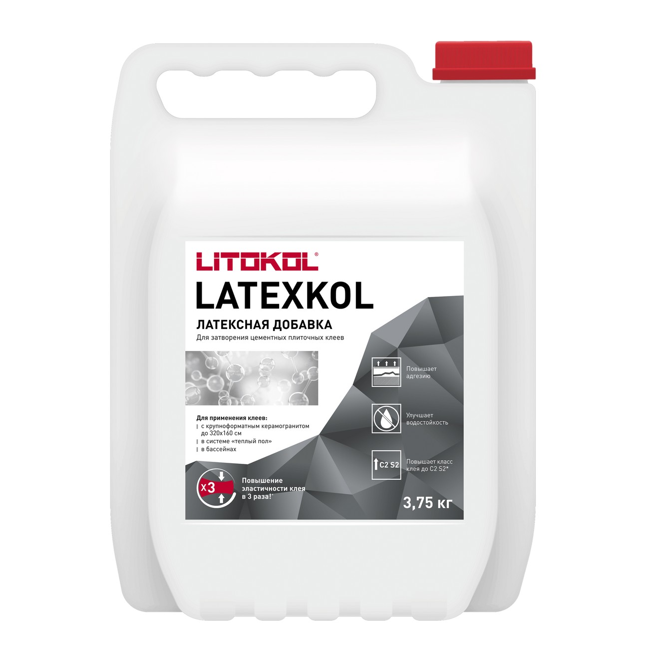 Добавка латексная для цементных клеевых смесей Латекскол - м белый (канистра 3,75 кг) 112010004