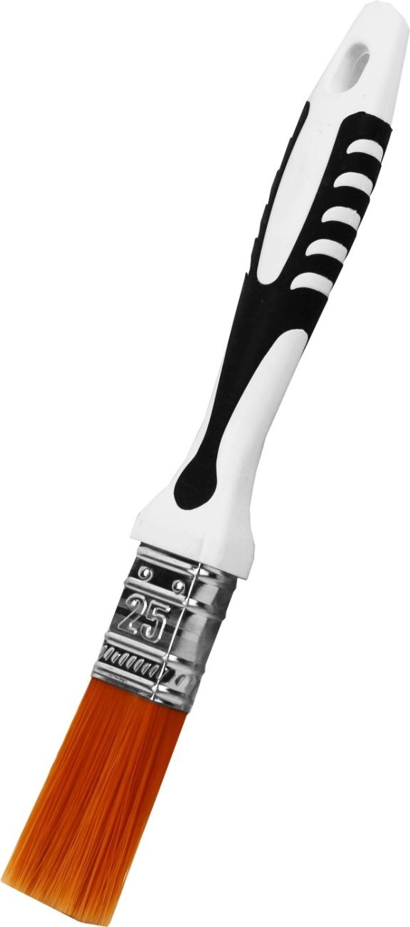Кисть плоская "Black White" деликатная 25х15 мм, ультрамягкий синтетический ворс 870-025