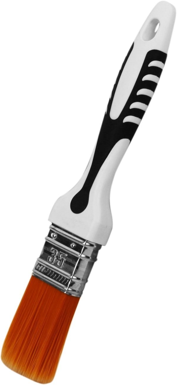 Кисть плоская "Black White" деликатная 35х15 мм, ультрамягкий синтетический ворс 870-035