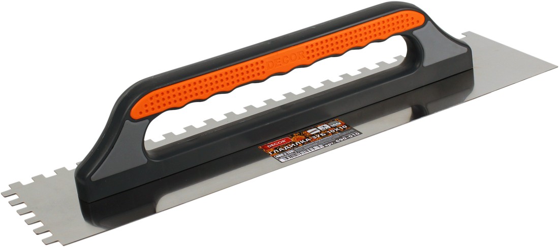 Гладилка DЕCOR, 3K, 480х130 мм, Нерж. зуб 10х10 мм; 0,7 (5шт/20шт) 690-010