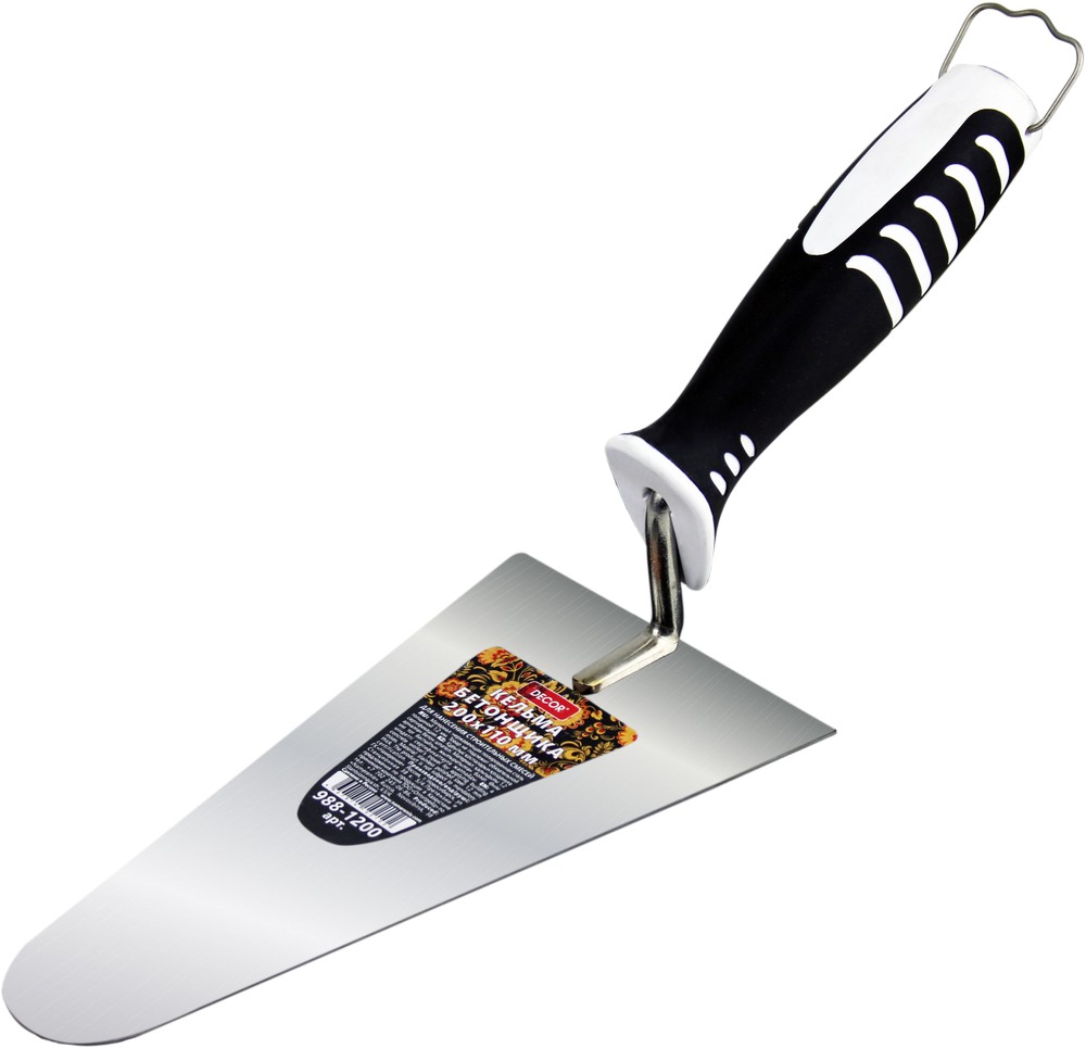 Кельма DECOR бетонщика 110х200 мм, толщина 1,2 мм(18шт/36шт) 988-1200