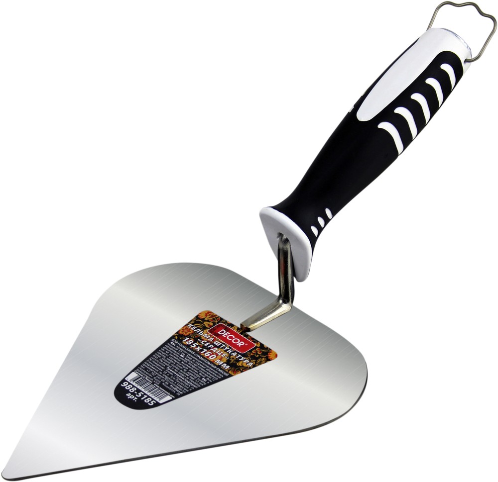 Кельма DECOR штукатура 160х185 мм, толщина 1,2 мм (12шт/36шт) 988-5185