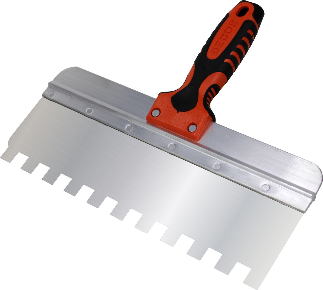 Шпатель DECOR 300 мм, зуб 14*14 мм, 0.5 мм (12шт/36шт) 320-1430