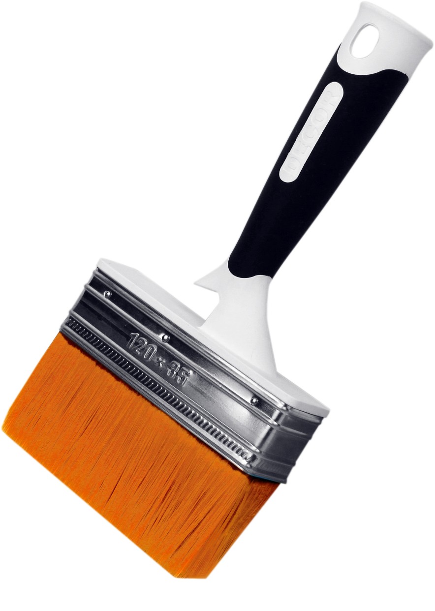 Кисть DECOR "B.W. деликатная" 120х25 мм, ультрамягкий синтетич. ворс, 2К ручка (46шт/92шт) 870-125