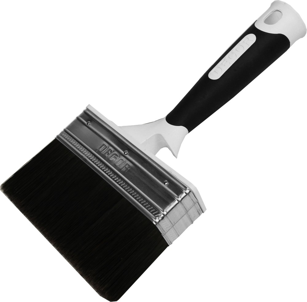 Кисть DECOR "B.W. для подгот. раб." 100х25 мм, черн. ворс, 2К ручка (54шт/108шт) 840-105